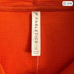 NWT FABLETICS Lizzie Orange Waffle / Thermal 
Pullover Hoodie XL
